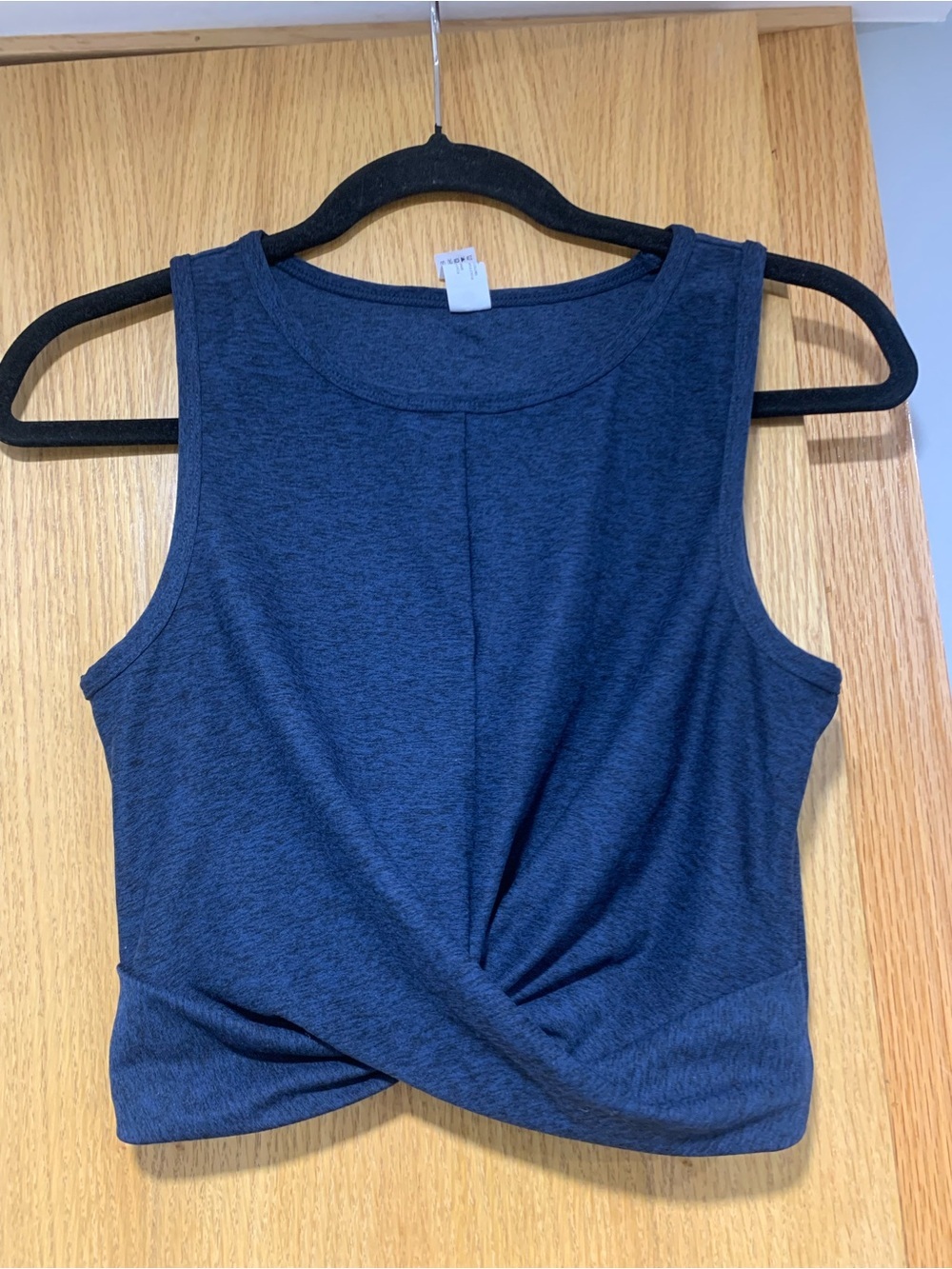 90 Degree by Reflex Twist Blue Cropped Tank - Size XS